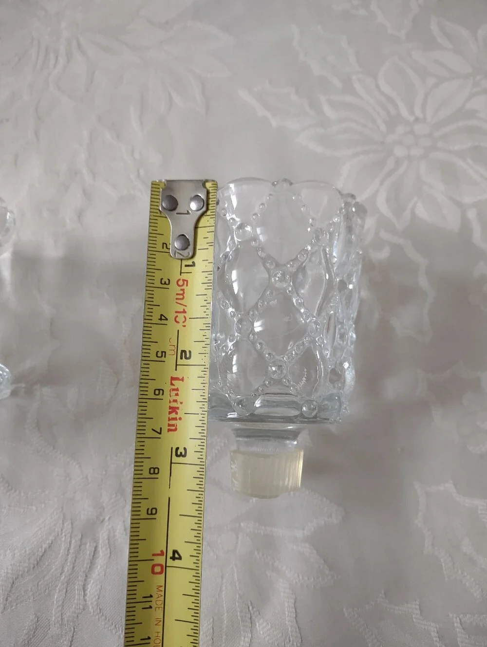Fairy Lamp Footed Base And Scalloped Diamond Cut Dome